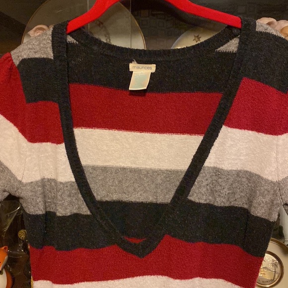 Maurice’s striped sweater. Has a lot of stretch and fits snuggly. - Picture 2 of 7